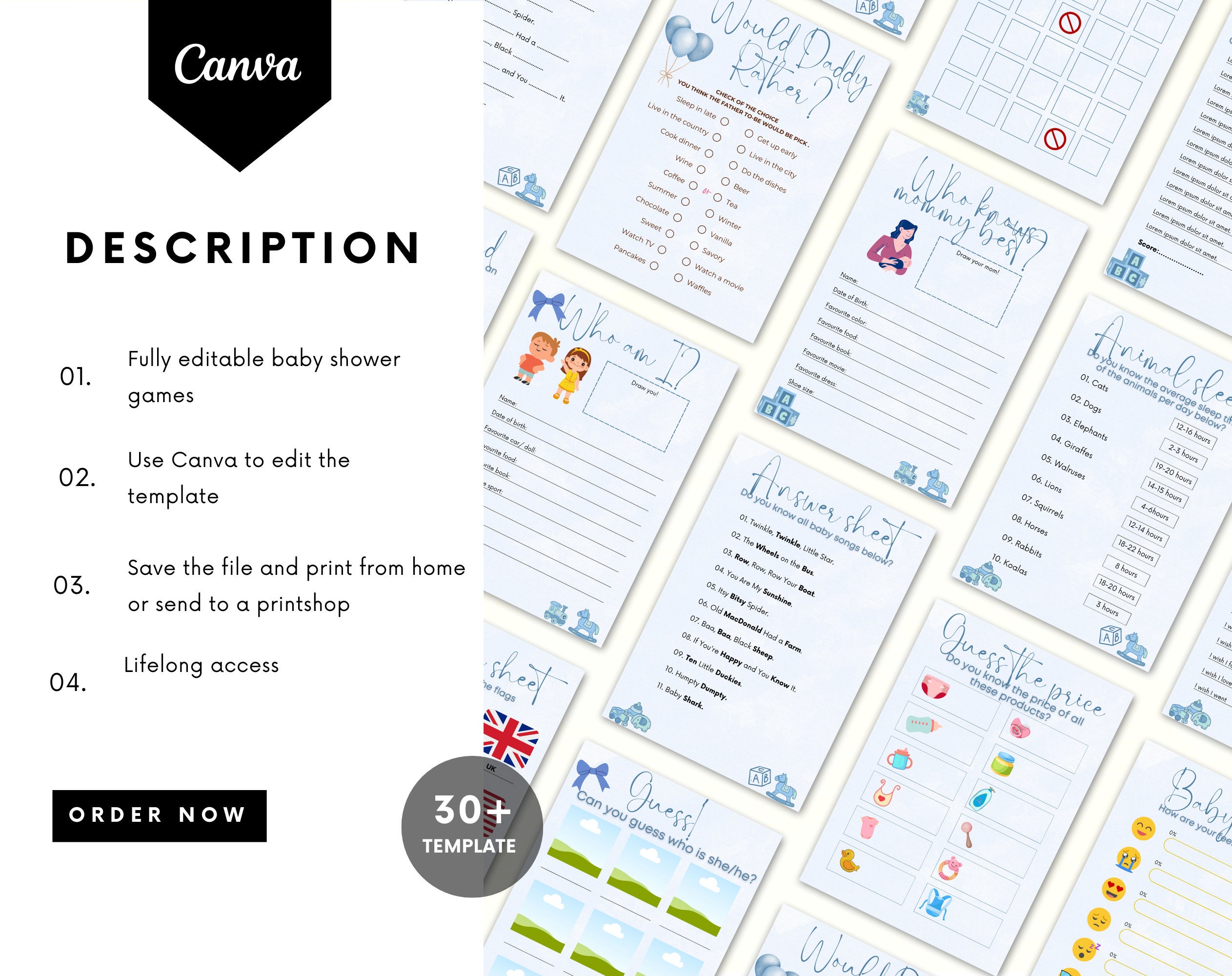 Baby Shower Games | Baby Trivia Games | Baby shower bingo | Gender Reveal Party | Gender Reveal Games | Downloadable Games - Image 7