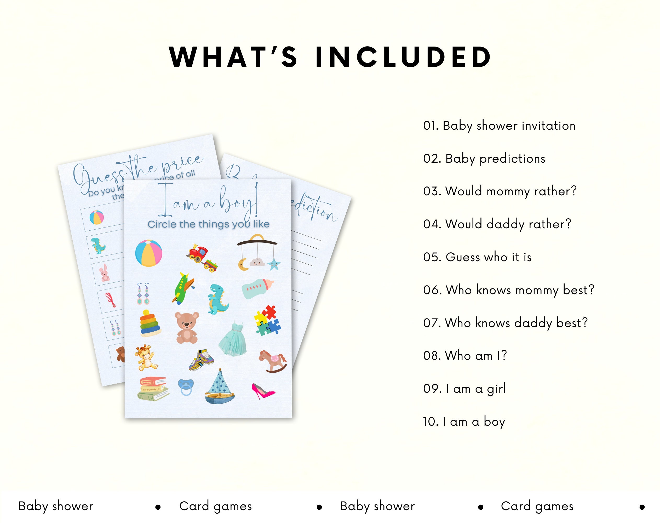 Baby Shower Games | Baby Trivia Games | Baby shower bingo | Gender Reveal Party | Gender Reveal Games | Downloadable Games - Image 5