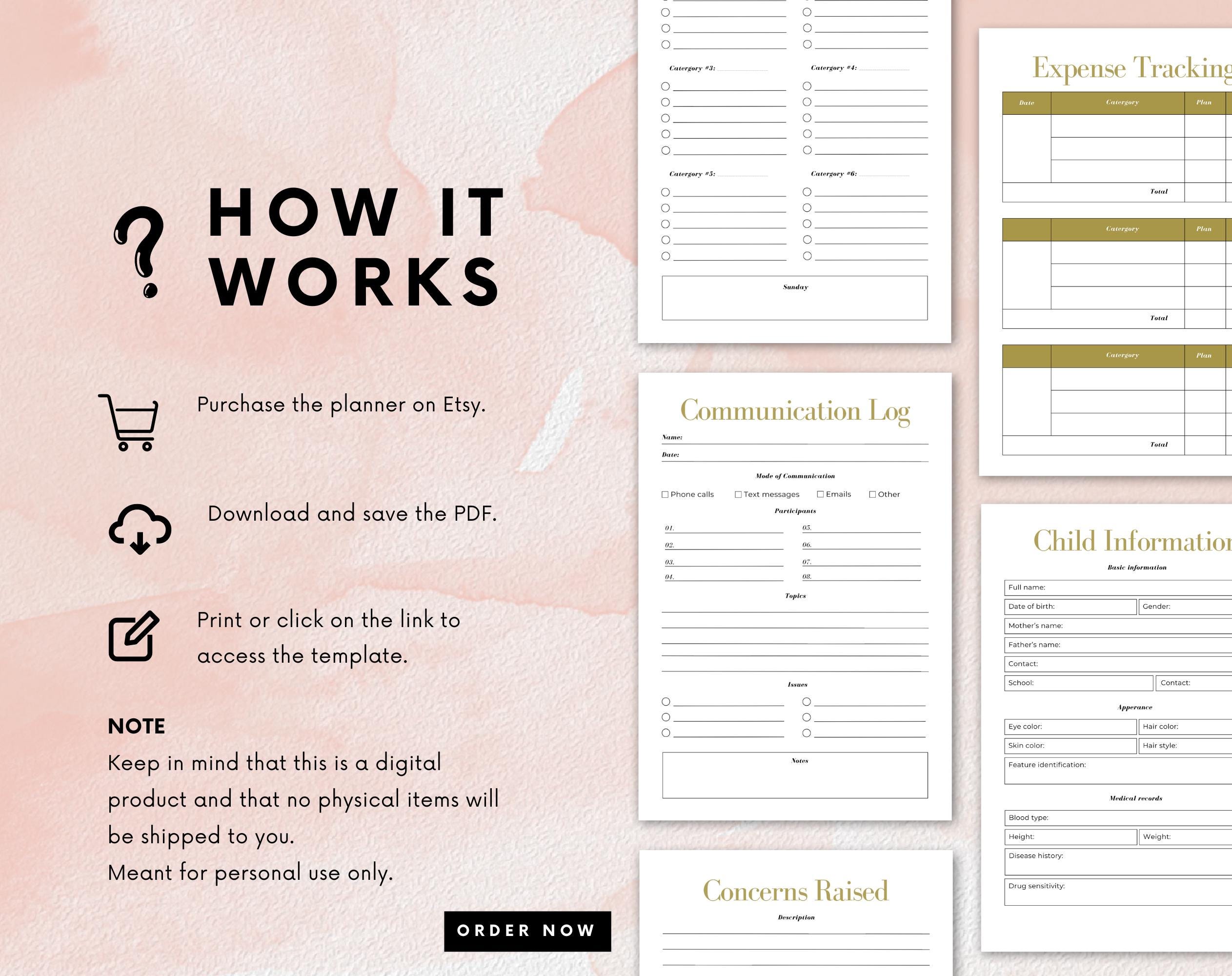 Child Custody Planner Printable | Coparenting Planner | Custody Planner | Simplistic design - Image 10