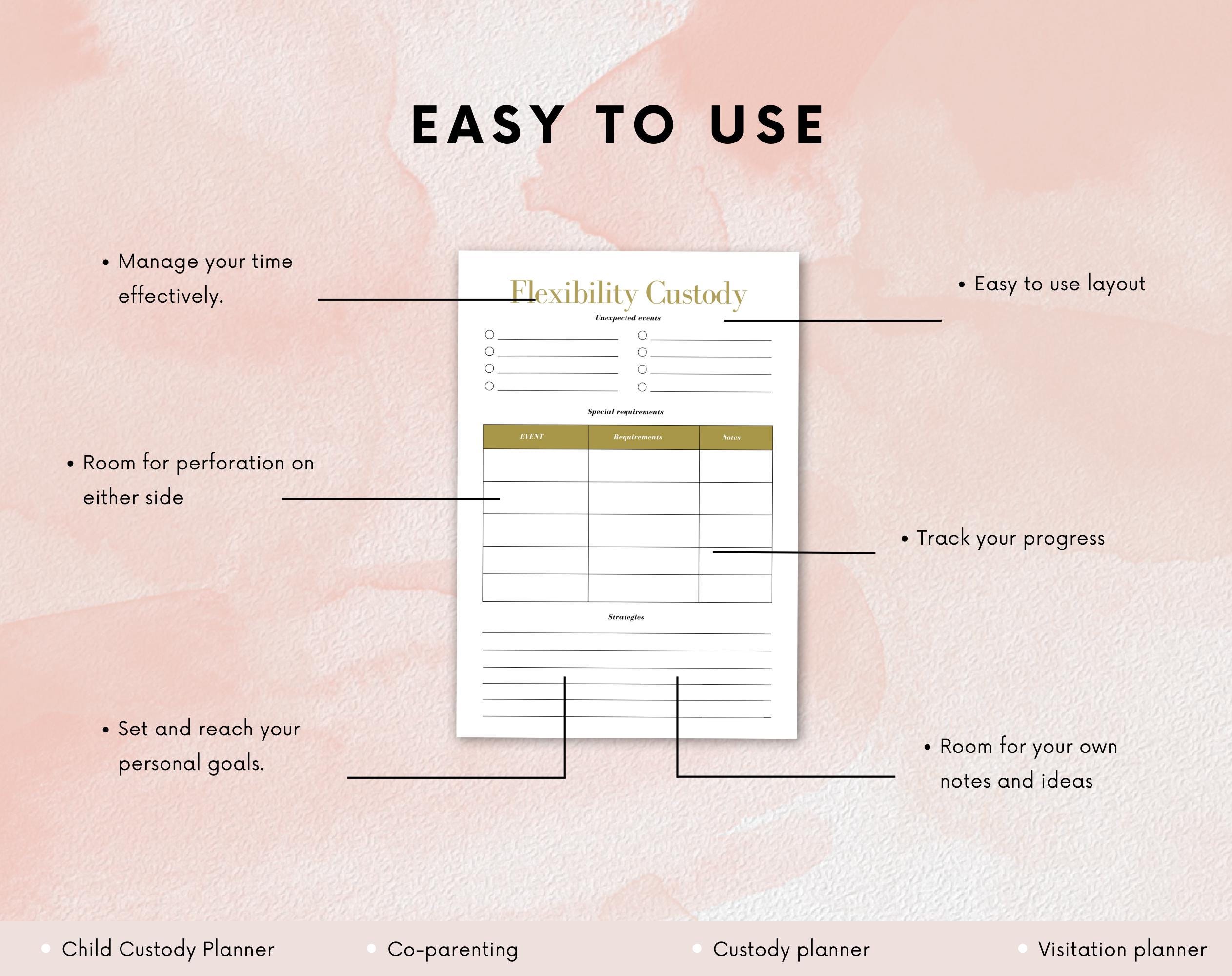 Child Custody Planner Printable | Coparenting Planner | Custody Planner | Simplistic design - Image 7