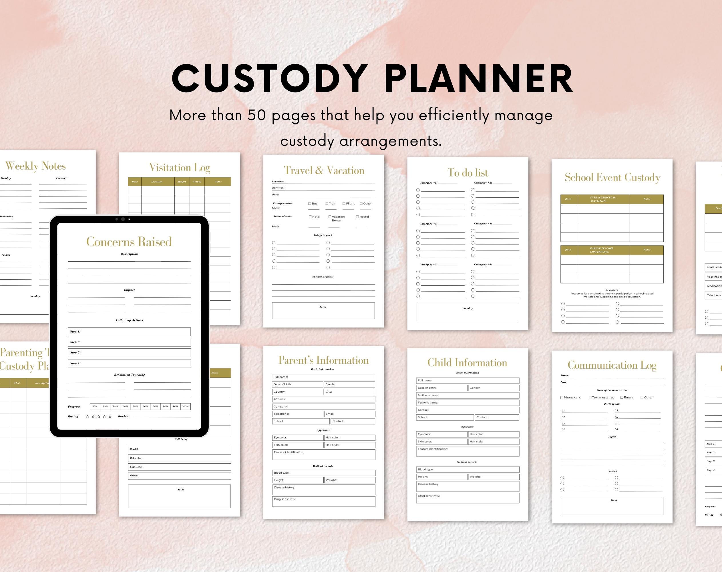 Child Custody Planner Printable | Coparenting Planner | Custody Planner | Simplistic design - Image 6