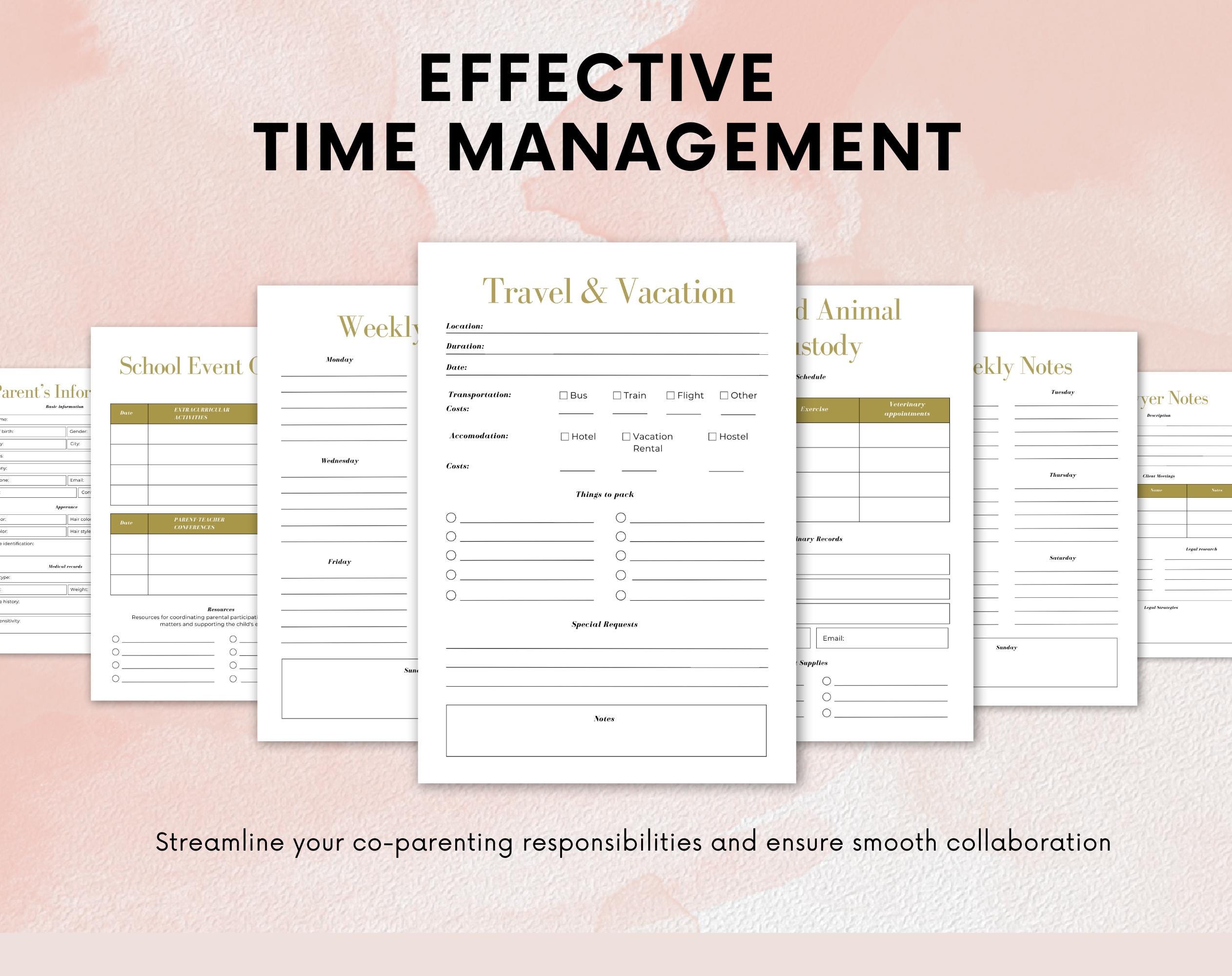 Child Custody Planner Printable | Coparenting Planner | Custody Planner | Simplistic design - Image 4