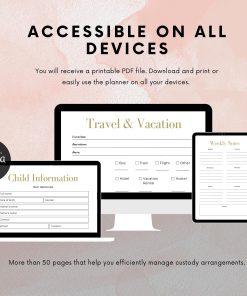 Alternative view of Child Custody Planner Printable | Coparenting Planner | Custody Planner | Simplistic design