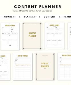 Content Planner | Social Media Planner | Plan all your social activity ahead | Printable Social Media Planner | Downloadable PDF