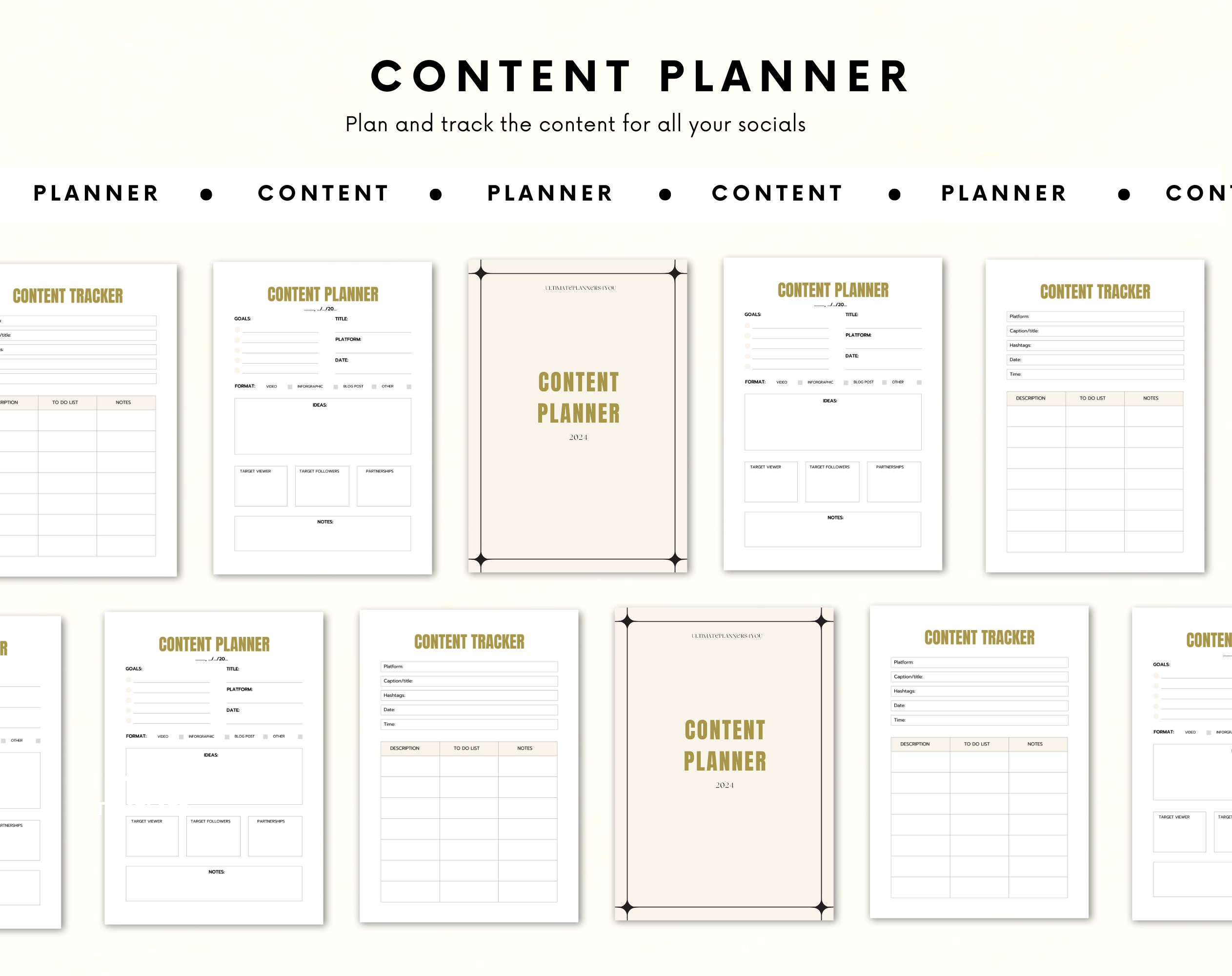 Content Planner | Social Media Planner | Plan all your social activity ahead | Printable Social Media Planner | Downloadable PDF