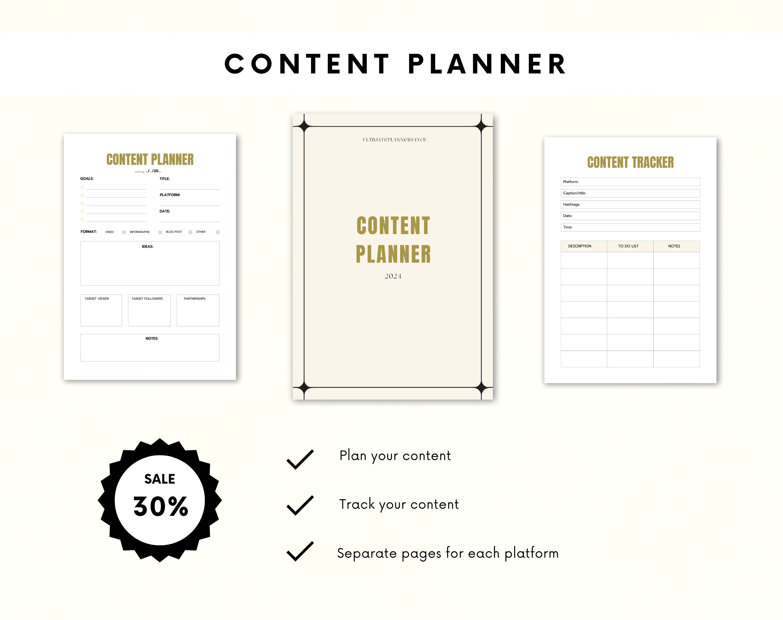 Content Planner | Social Media Planner | Plan all your social activity ahead | Printable Social Media Planner | Downloadable PDF - Image 6