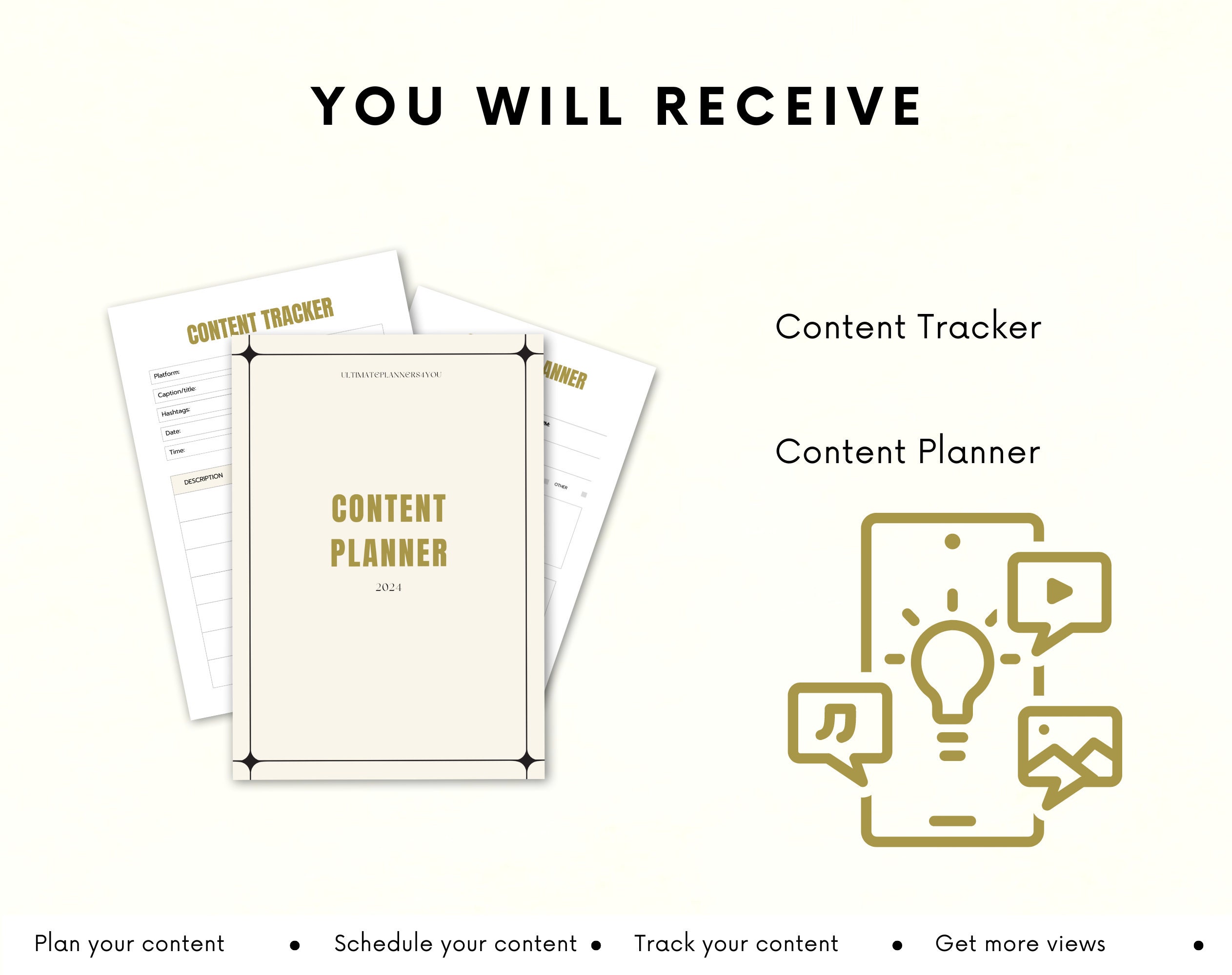 Content Planner | Social Media Planner | Plan all your social activity ahead | Printable Social Media Planner | Downloadable PDF - Image 4