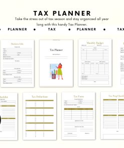 Personal Tax Planner | Tax Organizer | Financial Planner | Tax Checklist | Printable Tax Planner
