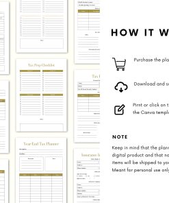 Alternative view of Personal Tax Planner | Tax Organizer | Financial Planner | Tax Checklist | Printable Tax Planner