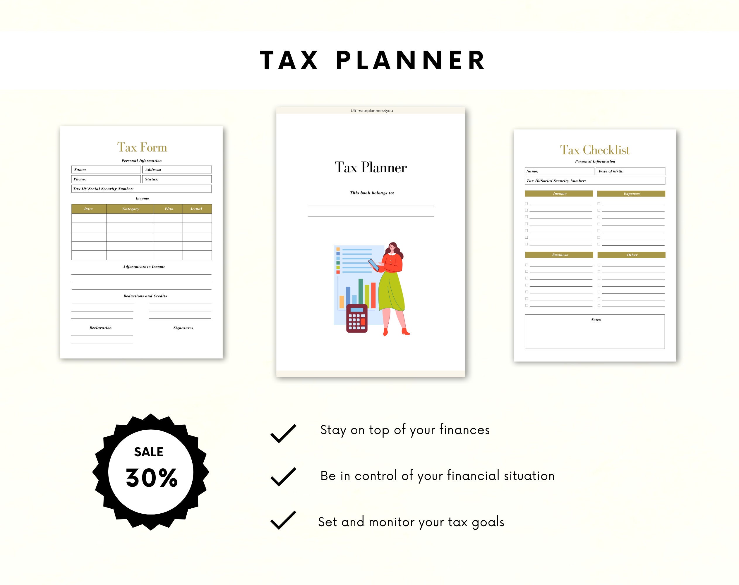 Personal Tax Planner | Tax Organizer | Financial Planner | Tax Checklist | Printable Tax Planner - Image 10