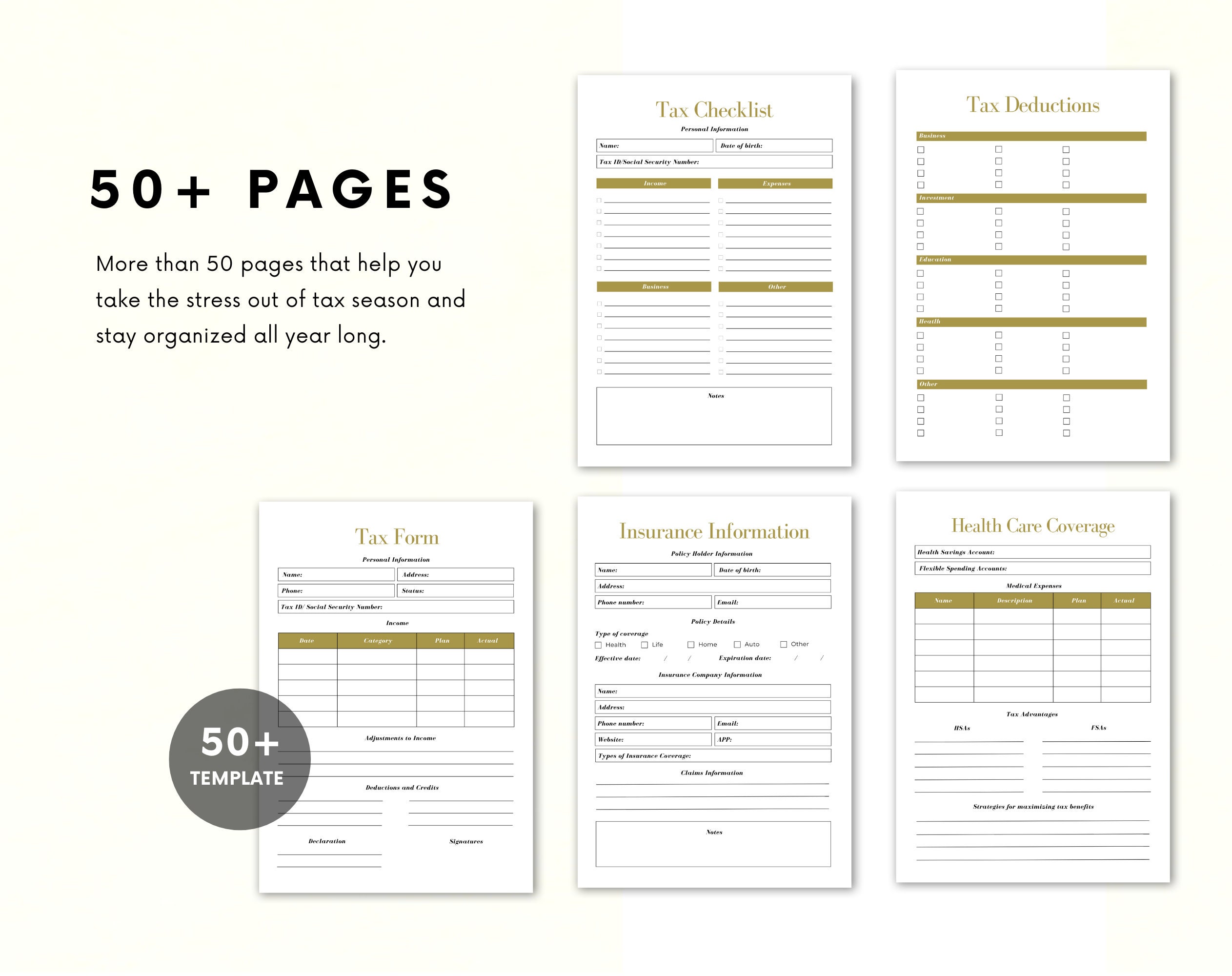 Personal Tax Planner | Tax Organizer | Financial Planner | Tax Checklist | Printable Tax Planner - Image 8