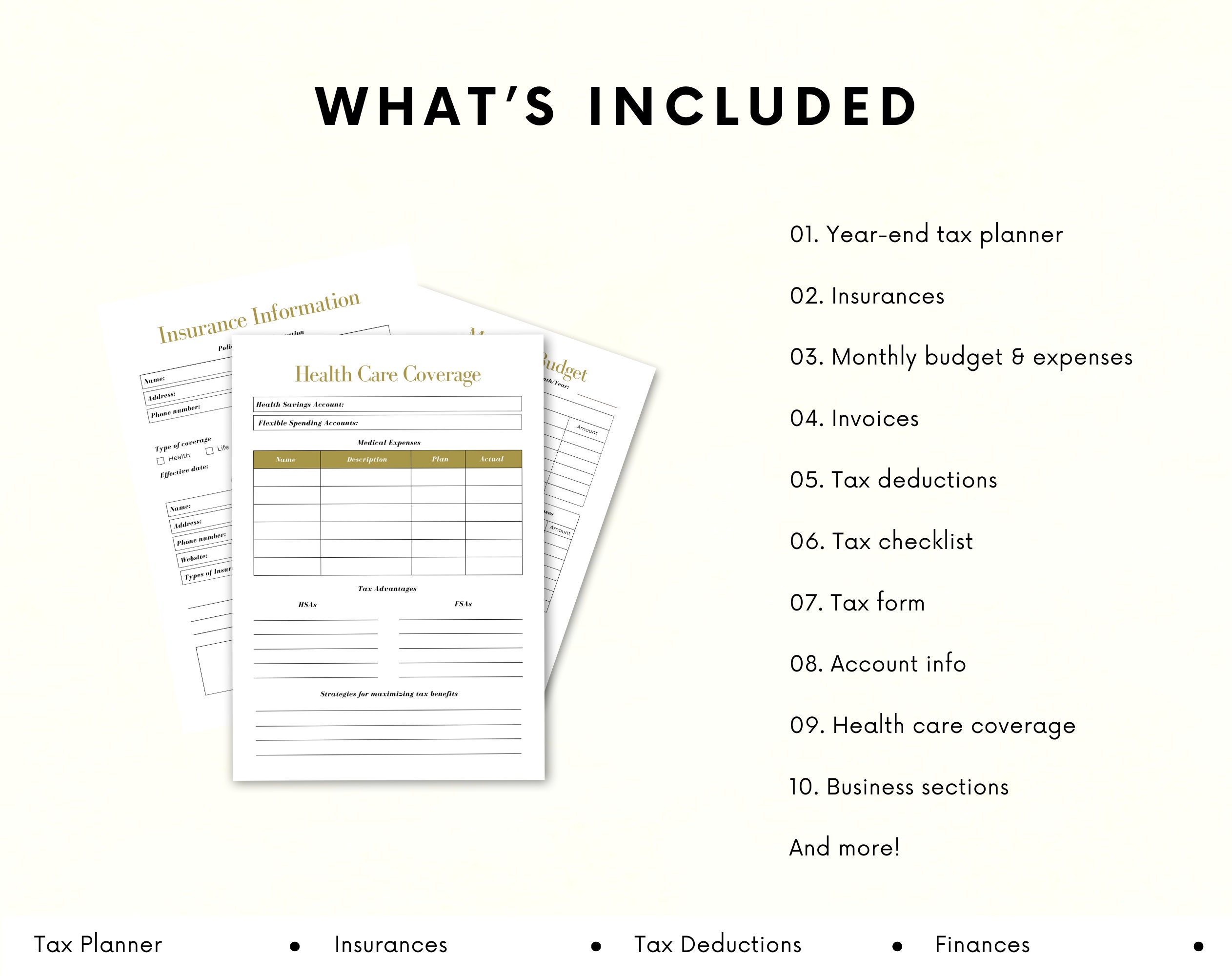 Personal Tax Planner | Tax Organizer | Financial Planner | Tax Checklist | Printable Tax Planner - Image 7