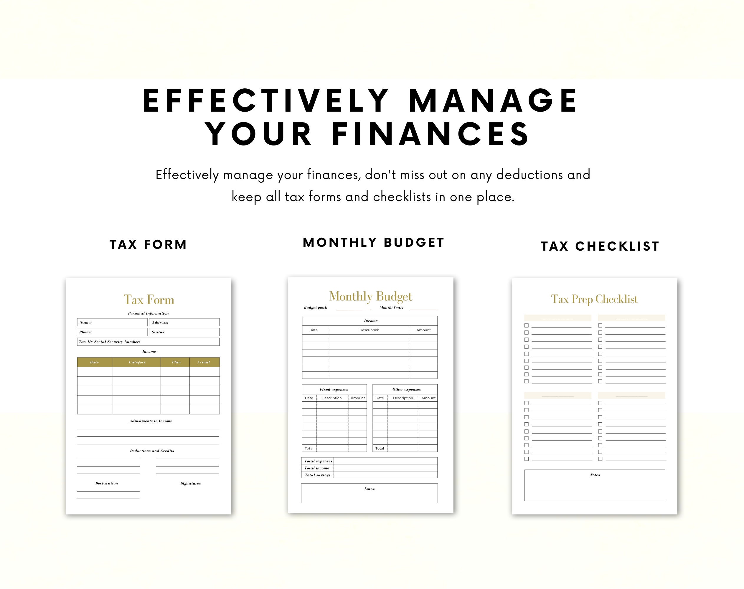 Personal Tax Planner | Tax Organizer | Financial Planner | Tax Checklist | Printable Tax Planner - Image 5