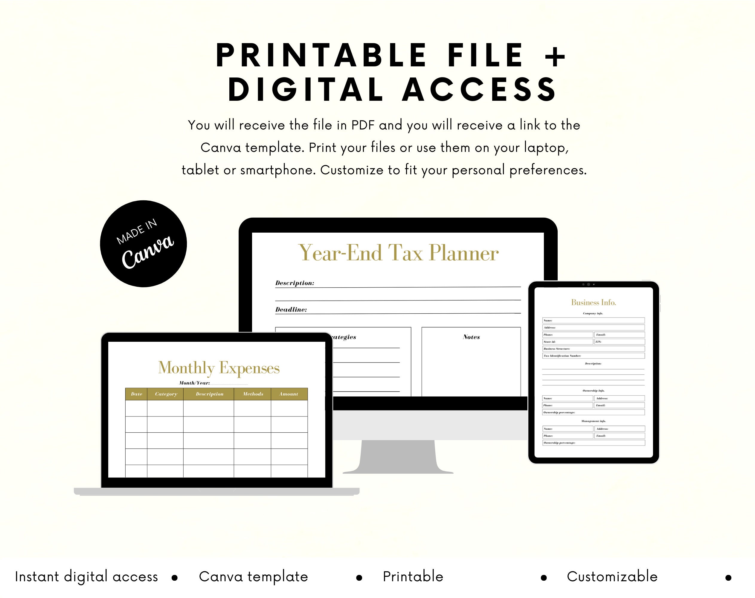 Personal Tax Planner | Tax Organizer | Financial Planner | Tax Checklist | Printable Tax Planner - Image 3