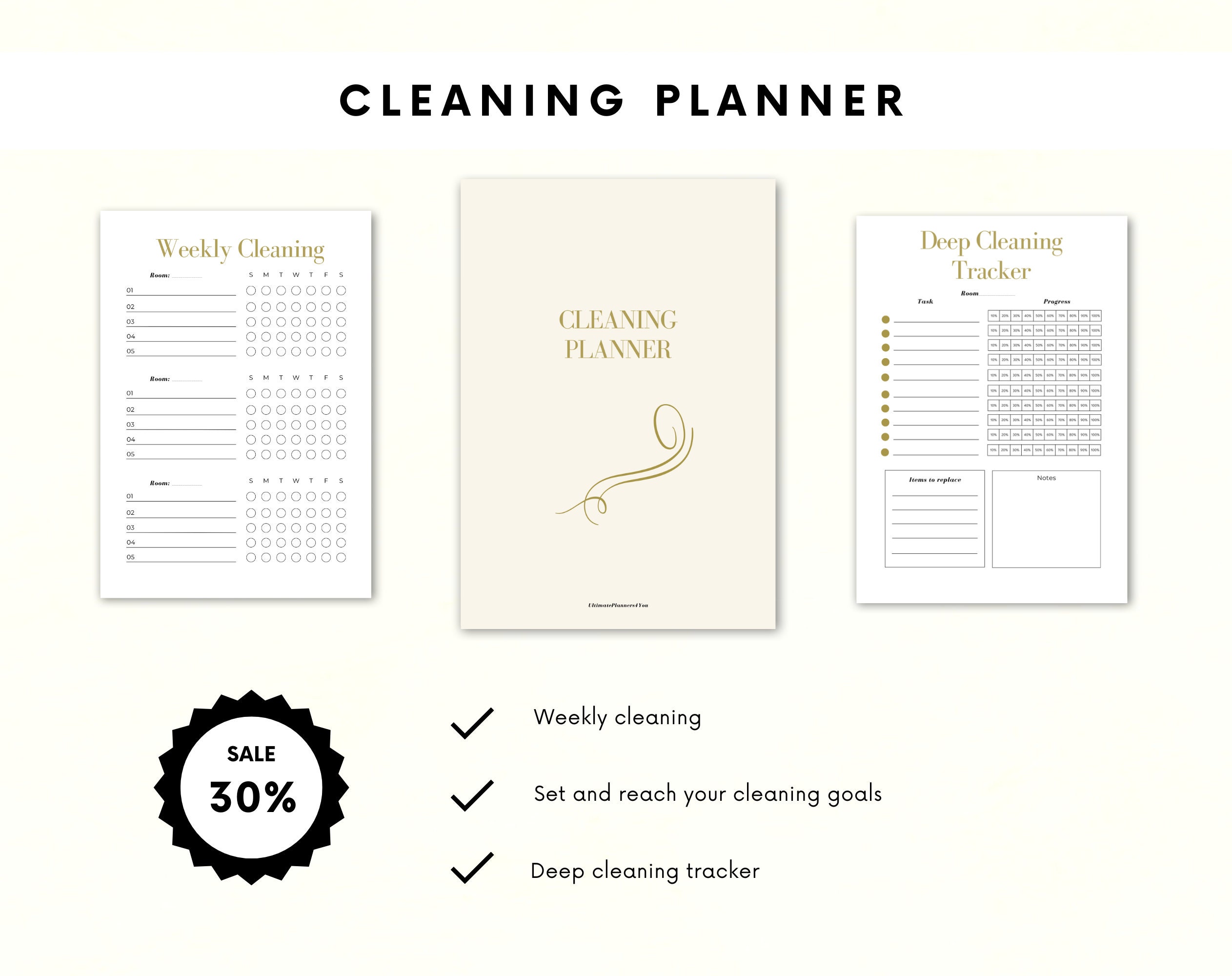 Printable Cleaning Planner | Cleaning Schedule | Cleaning Checklist | Weekly cleaning Schedule | Cleaning Planner PDF - Image 9
