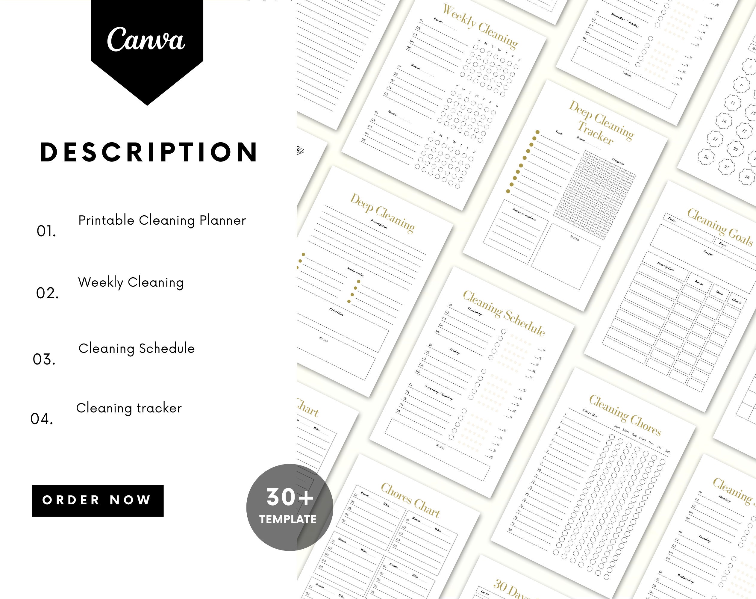 Printable Cleaning Planner | Cleaning Schedule | Cleaning Checklist | Weekly cleaning Schedule | Cleaning Planner PDF - Image 8