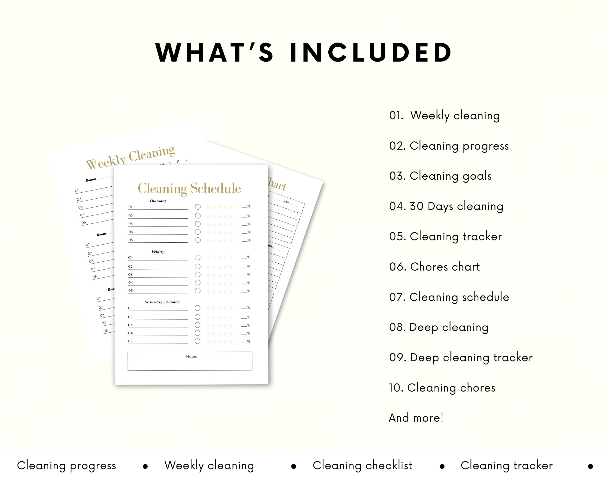 Printable Cleaning Planner | Cleaning Schedule | Cleaning Checklist | Weekly cleaning Schedule | Cleaning Planner PDF - Image 7