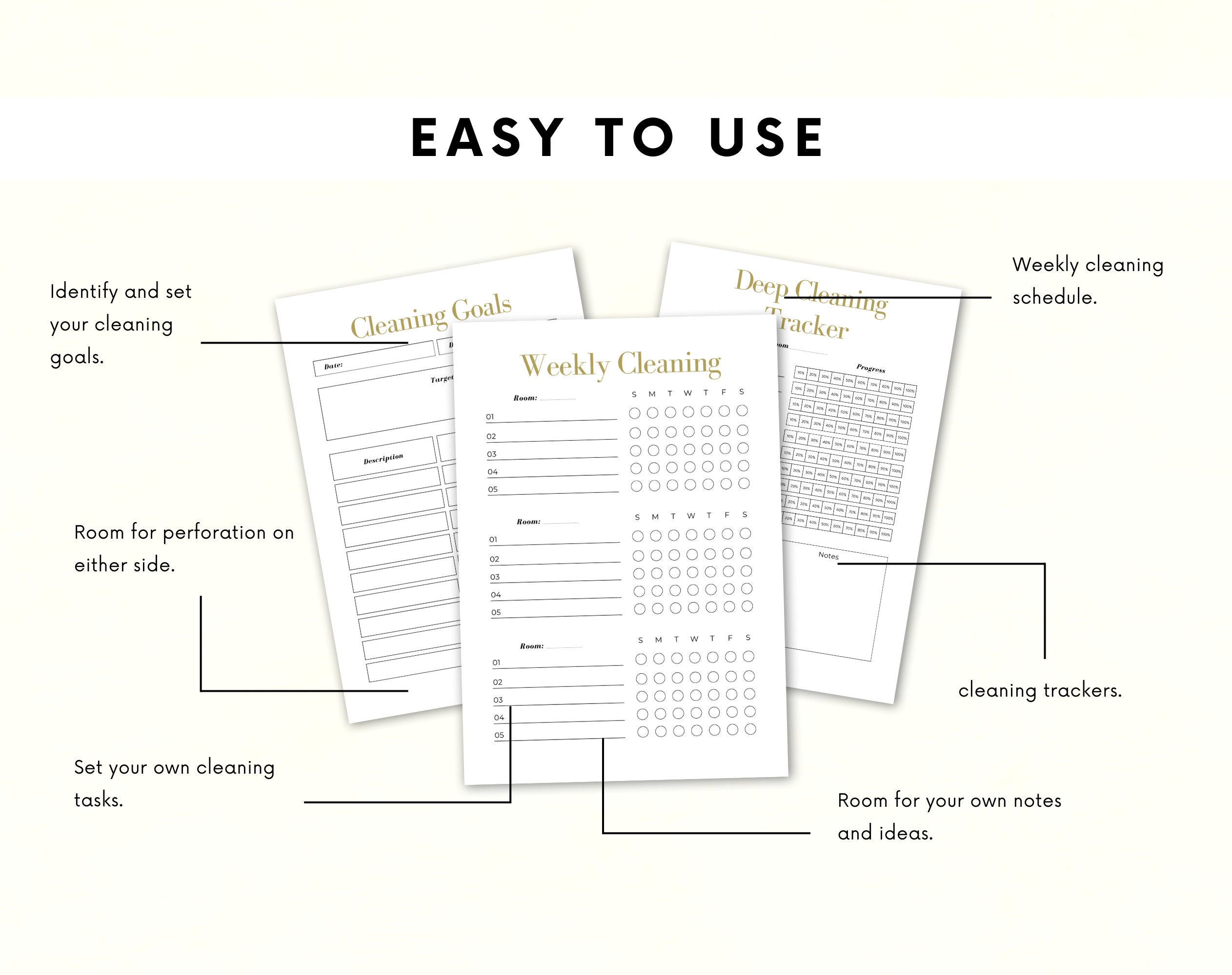 Printable Cleaning Planner | Cleaning Schedule | Cleaning Checklist | Weekly cleaning Schedule | Cleaning Planner PDF - Image 5