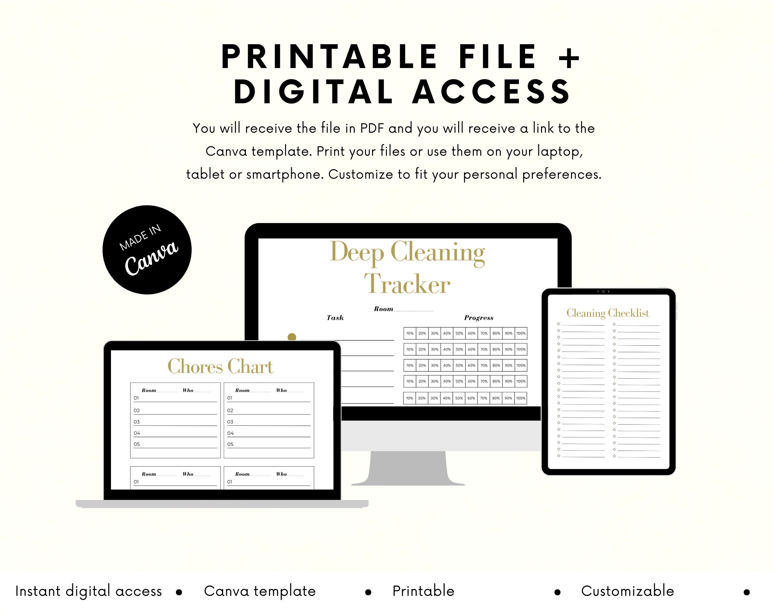 Printable Cleaning Planner | Cleaning Schedule | Cleaning Checklist | Weekly cleaning Schedule | Cleaning Planner PDF - Image 2