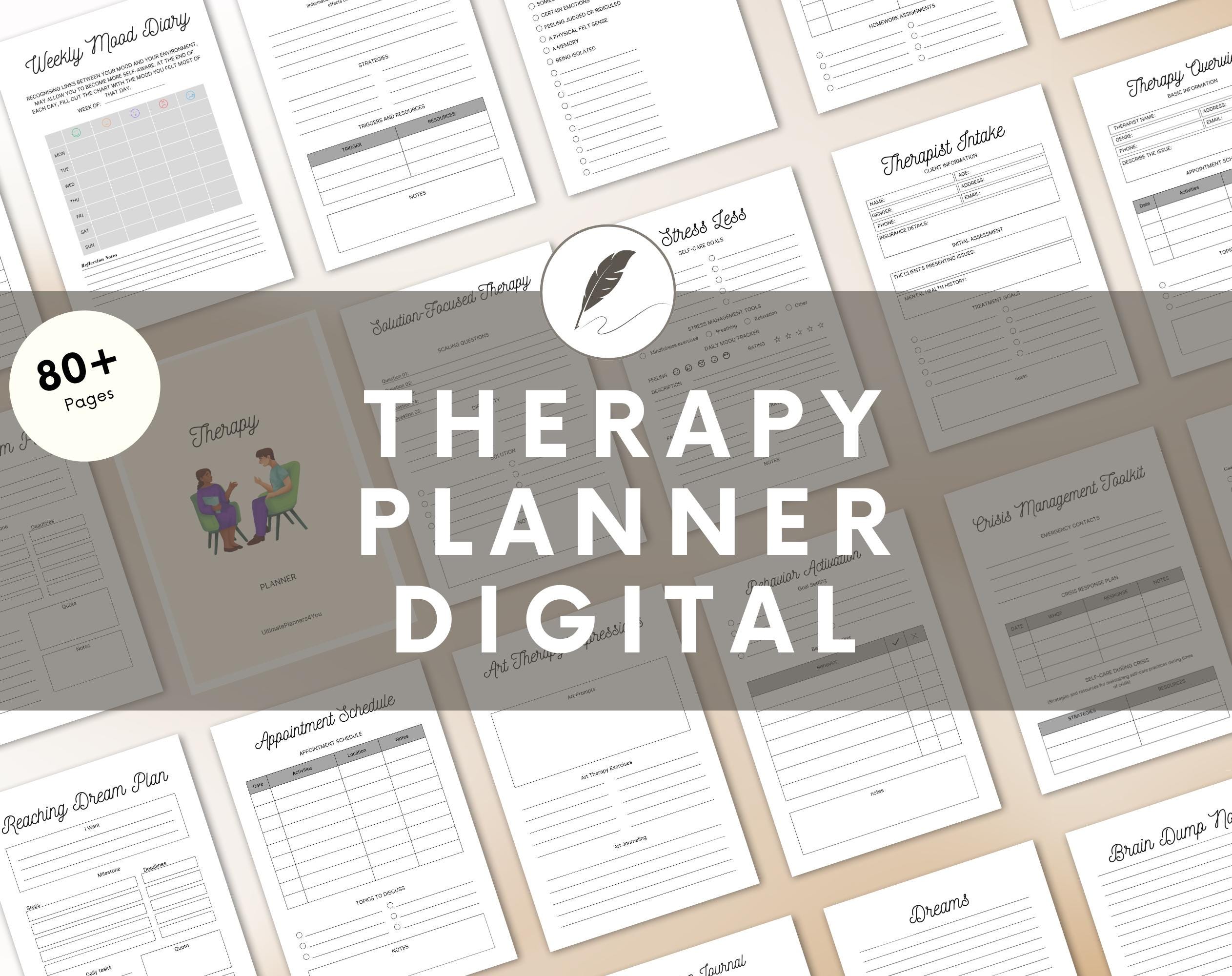 Therapy Planner | 80+ Pages | Therapy session planner | Therapist Planner | Therapy tools | Therapy worksheet |
