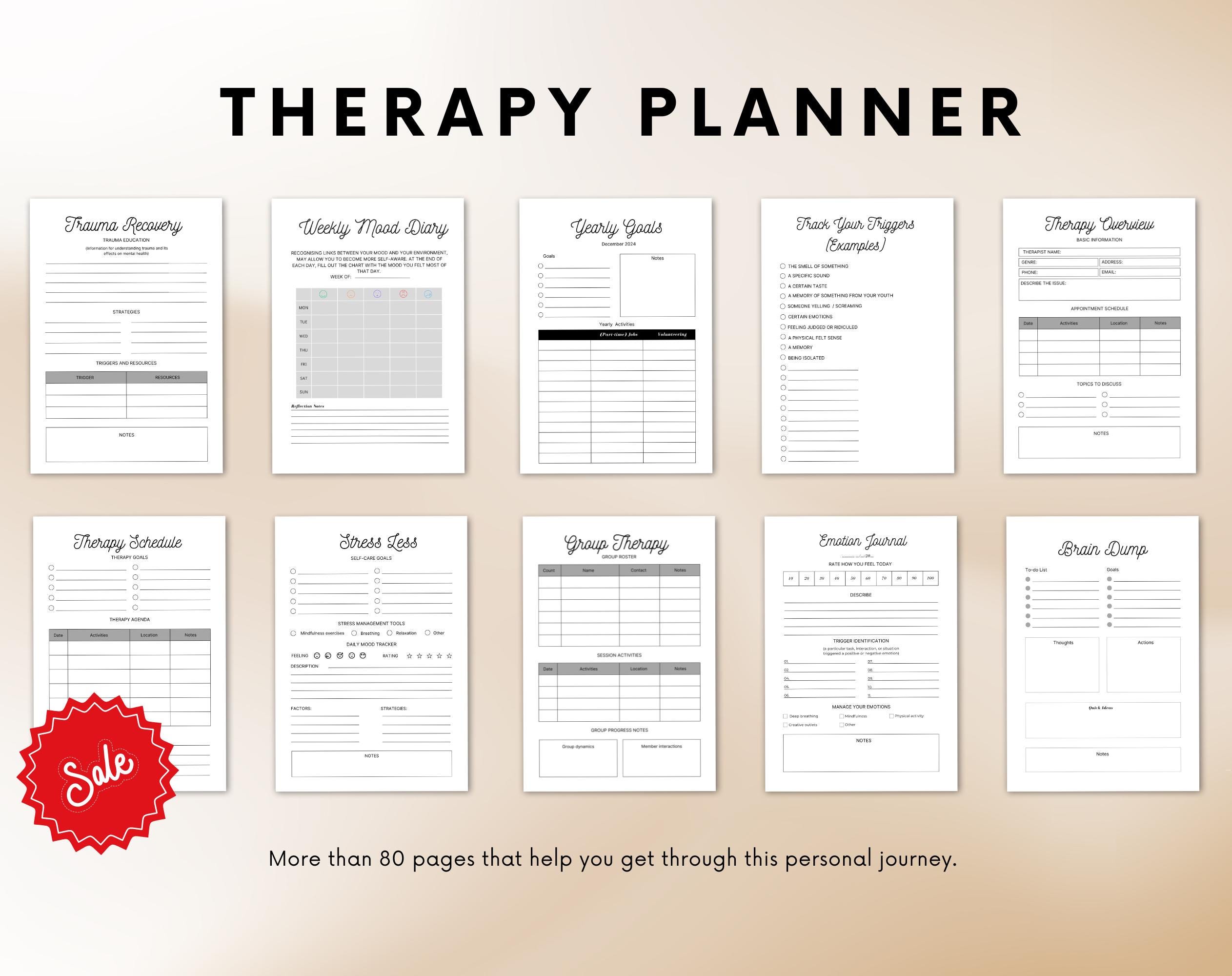Therapy Planner | 80+ Pages | Therapy session planner | Therapist Planner | Therapy tools | Therapy worksheet | - Image 9