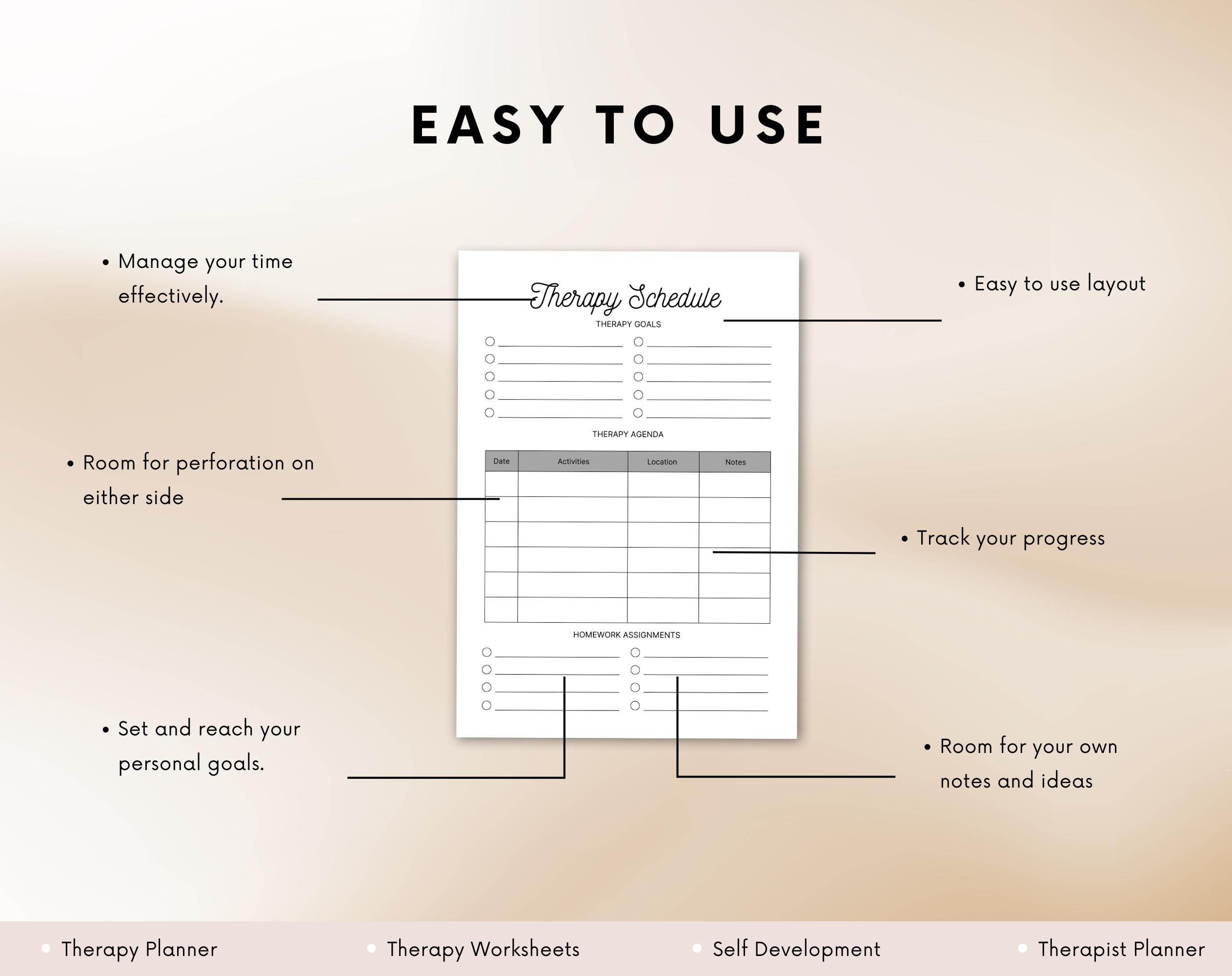 Therapy Planner | 80+ Pages | Therapy session planner | Therapist Planner | Therapy tools | Therapy worksheet | - Image 6