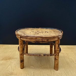 Vintage Bamboo Tortoise Plant Stand – Natural Bamboo Decorative Plant Holder for Indoor Garden Décor